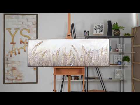 Abstrakte moderne acrylbilder mit Rahmen «Dämmerung» 150x50cm