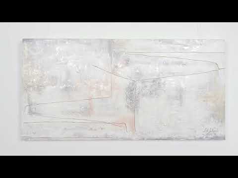 Handgemalte acrylbilder auf leinwand "goldene Schleife"