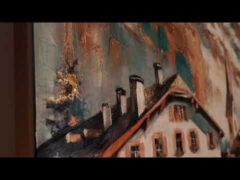 Acrylgemälde auf Leinwand "Sonnige Höhen" – Handgemaltes Wandbild mit Rahmen