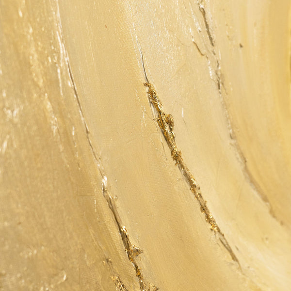 Reliefmalerei Kreisform gold beige